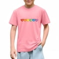 thumbnail image 3 of Girls Short Sleeve T-Shirt Kids Cotton Rainbow Heart Print Pink Casual Top Crew Neck Sizes 4T-12,Size 5 T, 3 of 9