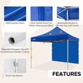 thumbnail image 2 of EAGLE PEAK 10' x 10' Pop-up and Instant Outdoor Commercial Canopy with one Sidewall,Blue, 2 of 8