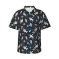 thumbnail image 1 of Fotbe Space Camisa Hawaiana para Hombre Unisex – Camisa Casual de Verano con Botones de Manga Corta de Algodón y Lino,3X-Large, 1 of 7