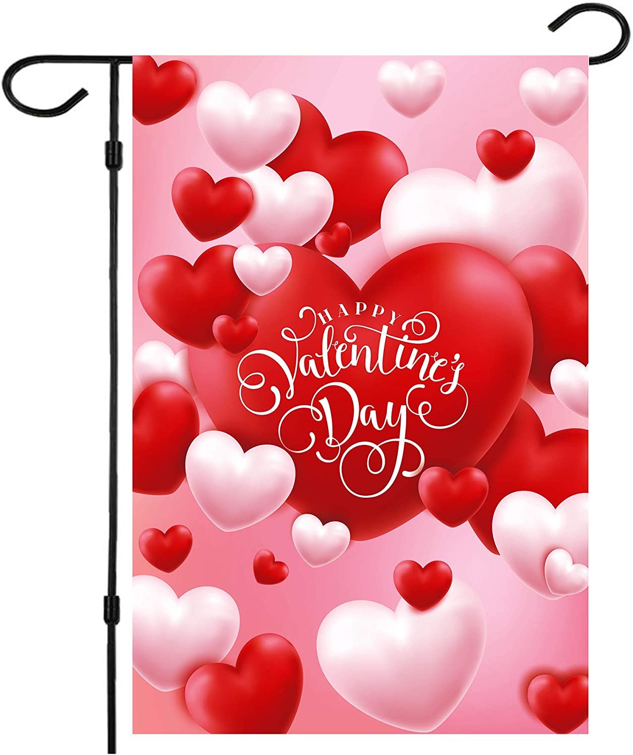 Valentine Flag, Double Sided Valentine's Day Flag Red and White Love