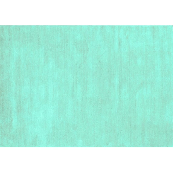 Ahgly Company Machine Washable Indoor Rectangle Abstract Turquoise Blue Contemporary Area Rugs, 4' x 6'