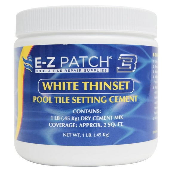 E-Z Patch 3 Pool Tile Thinset Cement for Repairs - Color Adjustable Pool Tile Adhesive (1 lb)