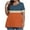Orange, variant on Hvyesh Plus Size Tops for Women Dressy Color Block Patchwork Top Flowy V Neck Short Sleeve Tshirt Going Out Work Tops Hasta 70% de descuento