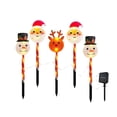 thumbnail image 2 of Christmas Solar Lights Outdoor, 5 Head Solar Stake Lights with 2 m String Line Multicolor Waterproof Plastic Ground Mounted Pathway Lights for Garden Courtyard Walkway Corridor Christmas Decor, 2 of 6