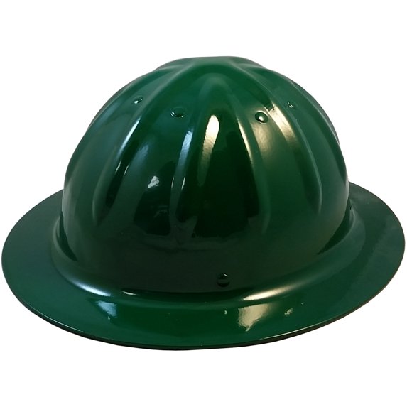 SkullBucket Aluminum Full Brim Hard Hats with Ratchet Suspensions - Dark Green