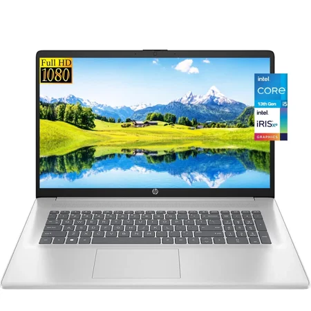 New HP 17 Laptop, 17.3" FHD IPS Display, Intel Core i5 1335U(Beat i7-1255U), 16GB RAM, 1TB SSD, Backlit Keyboard, Numeric Keypad, Wi-Fi 6, Bluetooth, Windows 11 Home Silver