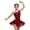 Burgundy, variant on Kid Girls Lyrical Dancewear Figure Skating Dress Ballet Gymnastics Jersey Dance Shiny Rhinestone Sheer Mesh Leotard Tutu Navy Blue 6