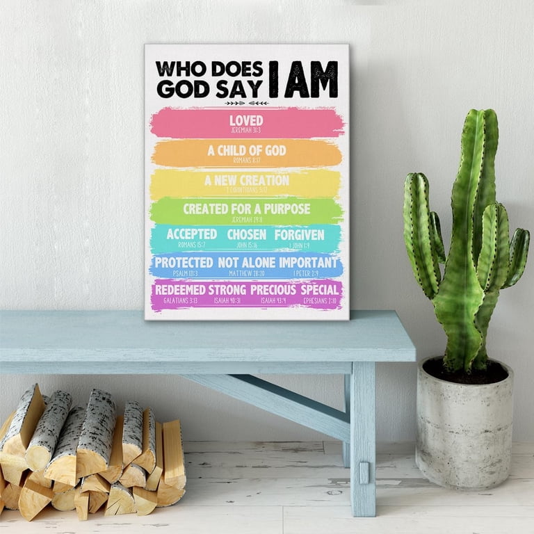 Text For Wall God Says You Are Wall Art Bible Verse Poster Retro Wonder ...