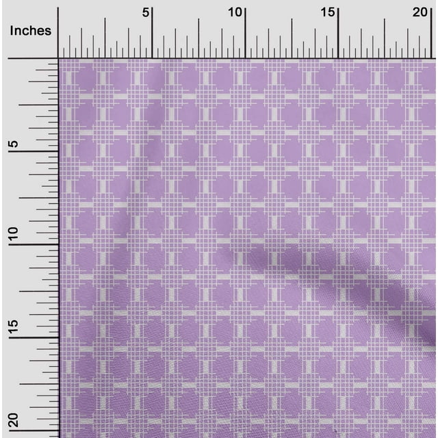 oneOone Silk Tabby Fabric Check Kasuri Print Sewing Fabric BTY 42 Inch Wide