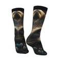thumbnail image 3 of Goofa Tribal Style Raccoon Printed Men's Crew Socks, Soft Durable Breathable Moisture-Wicking with Odor Control Cotton socks, 3 of 9