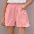 thumbnail image 2 of Jinhomg Kids Girls Casual Shorts Baggy Drawstring Waist Wide Leg Shorts Lightweight Solid Summer Short Pants with Pockets Comfy Daily Wear Pink 13 Years, 2 of 9