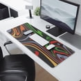 thumbnail image 2 of Black Bottom Green Red Orange LinesLine Theme&nbsp;mousepad Gamingwaterproofwashable&nbsp;for Office Home Work GamingmousepadsRubber Base Mousepad with Stitched Edges 31.5x11.8inches, 2 of 7