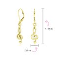 thumbnail image 4 of Bling Jewelry Womens Music Student Treble Clef Musical Note Drop Earrings Gold Plated Sterling Silver, 4 of 4