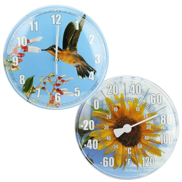 Hummingbird Swimming Pool Thermometer, Outdoor Pool Clock And Thermometer