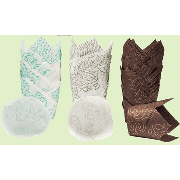 150 Pcs Tulip Cupcake Liners, Grease Resistant Baking Cups for Weddings, Birthdays, Party