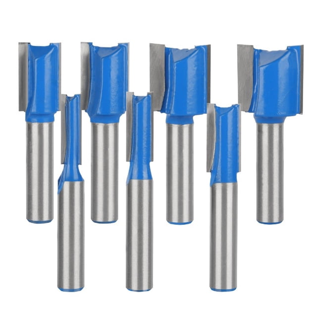 Juego de brocas para enrutador inferior de limpieza, herramienta de cepillado de superficies de carburo de doble flauta, diámetro de corte, 7 Uds.