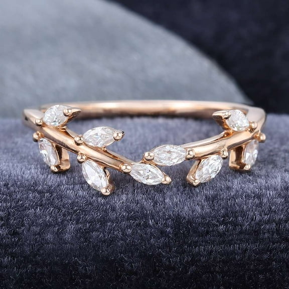 Jewelerix Unique 1.5 CT Yellow Gold Moissanite Diamond Engagement Ring Marquise Cut Beautiful Handmade Jewelry Birthday Gift Ring