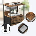 thumbnail image 5 of Nightstand for Bedroom End Side Table with 3 Drawers and Open Shelf Wood, Brown, 5 of 7