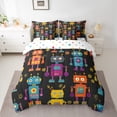 thumbnail image 2 of Manfei Funny Retro Robot 7 Pieces Bedding Comforter Set,Intelligent Machine Mechanical Full Bedding Set,Modern Cartoon Fitted Sheet Flat Sheet For Boys Kids,Super Cozy Room Decor Reversible, 2 of 8