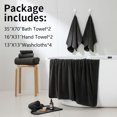 thumbnail image 3 of Jessy Home 8 Piece Home Collection Ultra Soft Cozy Towels 700 GSM Black Plush Towel Set, 3 of 8