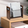 thumbnail image 4 of Magazine Rack Metal And Wooden Magazine Folder Holders Practical Mail Organizer Space Saving File Storage Suitable For Home Bedrooms Living Rooms, 4 of 4