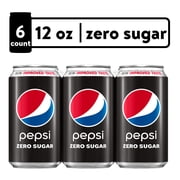 Pepsi Zero Sugar Cola Soda Pop, 12 fl oz, 6 Pack Cans