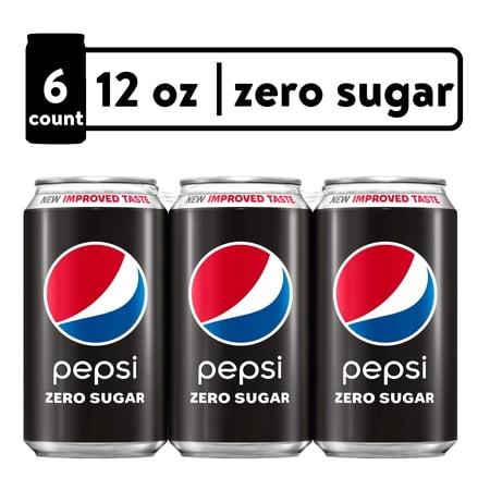Pepsi Zero Sugar Cola Soda Pop, 12 fl oz, 6 Pack Cans