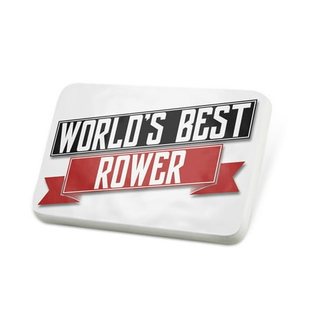 Porcelein Pin Worlds Best Rower Lapel Badge –