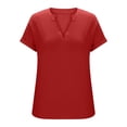 thumbnail image 6 of Vmvidoty Womens Tops V Neck Short Sleeve Summer Shirts Tunic Dressy Casual Blouses Red S, 6 of 6