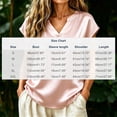 thumbnail image 3 of ClodeEU Women's Elegant V Neck Short Sleeve Satin Blouse ,Casual Loose Fit Silk Office Top Pink,Women's Plus L, 3 of 7
