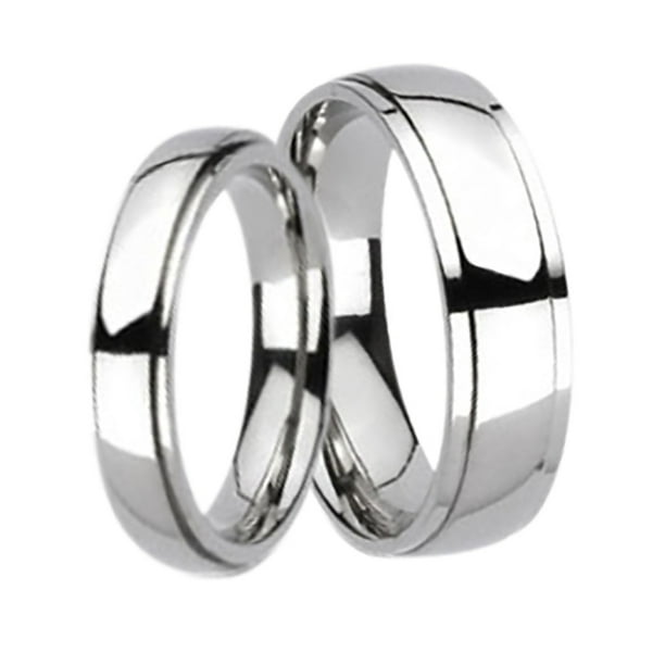 LaRaso-&-Co---Matching-His-and-Hers-Wide-Titanium-Wedding-...