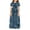 Dark Blue, variant on RTKFRFLM Girls Short Sleeve Striped Dress Kids Casual Crewneck Graphic Maxi Dress Children's Lightweight Breathable Daily Playwear Gown Fashionable Summer Clothing for Ages 6-14 Years