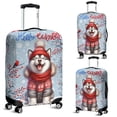 thumbnail image 2 of Hello Winter Alaskan Malamute Smiling in Red Scarf Hat Welcome Christmas Travel Luggage Cover Alaska Mal Dog Lovers Gifts Suitcase Dust Protective Decor - 00017, 2 of 5