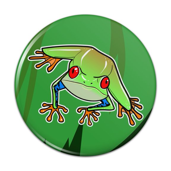 Tree Frog on Leaf Pinback Button Pin