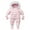 Pink, variant on Lisbinx Boys Girls Fashion Solid Color Thickening Keep Warm Outdoor Jumpsuit Gloves Foot Cover Set