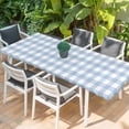 thumbnail image 2 of Light Blue Plaid Table Cloths for 8 Foot Rectangle Tables, Modern Minimalist Country Patio Waterproof Elastic Fitted Tablecloths, Washable Rectangular Table Cover for Camping, 2 of 8