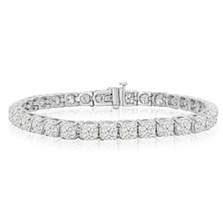 Superjeweler 6 Inch 14k White Gold 8 Carat Tdw Round Diamond 6 Inch 14k White Gold 8 Carat Tdw Round Diamond Tennis Bracelet J K I2