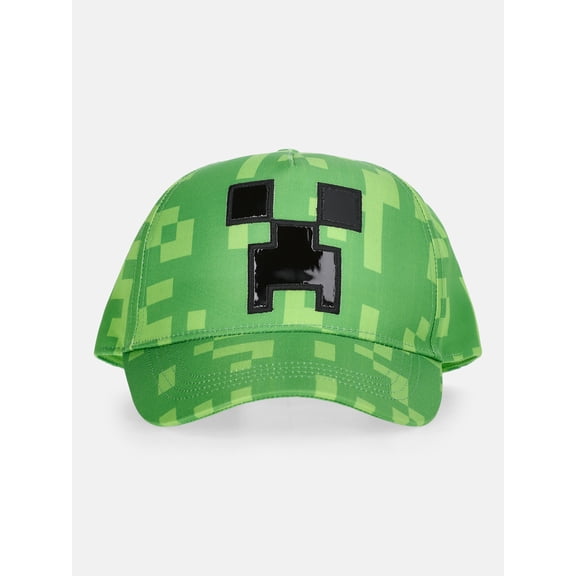 Minecraft Creeper Boys' Baseball Hat, Green
