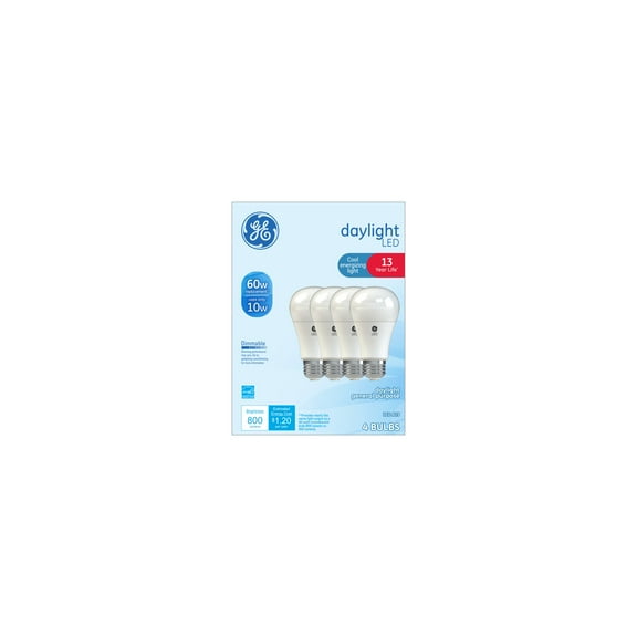 GE Lighting LED Bulb Daylight 60 Watt Equivalence 4 Pk (Pack of 2)