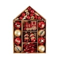 thumbnail image 1 of Juego de 70 bolas navideñas para colgar, perfectas para decorar árboles de Navidad. Rojo dorado, 1 of 9