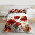 thumbnail image 2 of Homewish Watercolor Red Flower Queen Comforter Set, Marbling Abstract Ombre Bedding Sets, Modern Fashion Reversible Bedding Comforter Set, Breathable Home Decor, 3 Pieces, 2 of 8