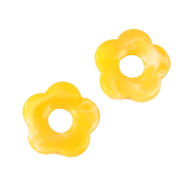 Minnieouse 2 piezas de acrílico flor Color sólido DIY decorativo ahueca hacia fuera pendiente collar joyería hacer hallazgos Ropa, zapatos y accesorios Miscelánea Amarillo Minnieouse AP015879-05