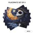 thumbnail image 3 of Placemats Set of 4 / 6, Halloween Starry Night Pumpkin Placemats for Dining Table Indoor/Outdoors Heat Resistant Washable Placemats 18" x 12", 3 of 8