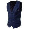 thumbnail image 1 of Chaleco para hombre Chaleco formal de negocios sólido con un solo botonadura, 1 of 2
