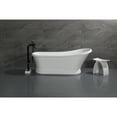 thumbnail image 2 of Aqua Eden VRTSS673026 68-Inch Solid Surface Oval Single Slipper Pedestal Tub with Drain (No Faucet Drillings) in Glossy White/Matte White, 2 of 10
