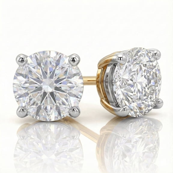 La Joya Lab Grown Diamond Stud Earrings | Certified Real 14K Yellow Gold 1/3 Ct Tw Diamond Earrings for Women and Men