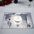 thumbnail image 1 of Mantel individual de mesa ABPHQTO Fondo de niebla y mapa del mundo 30x45 cm, 1 of 2