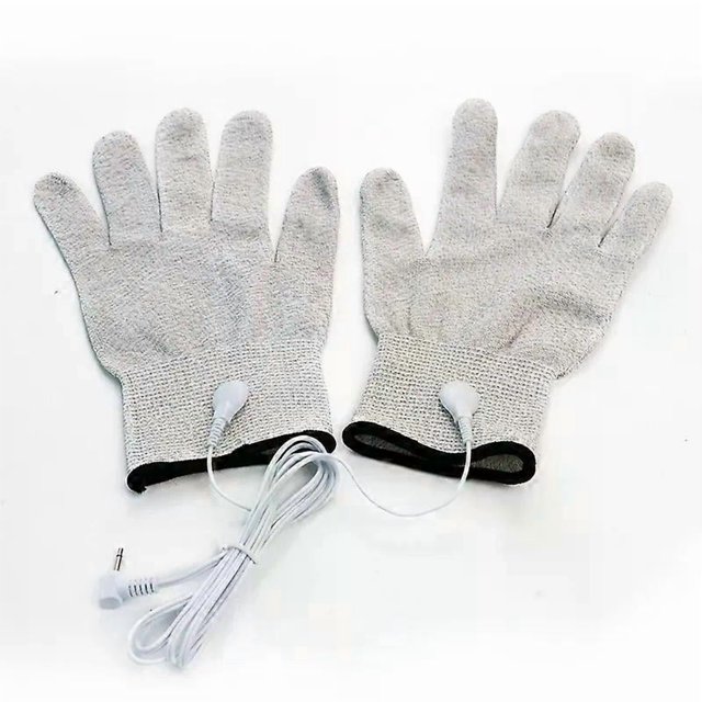 Fiber Electrotherapy Massage Gloves Electric Shock Conductive Gloves With Cable for TENS Acupuncture Therapy Machine Pain Relief