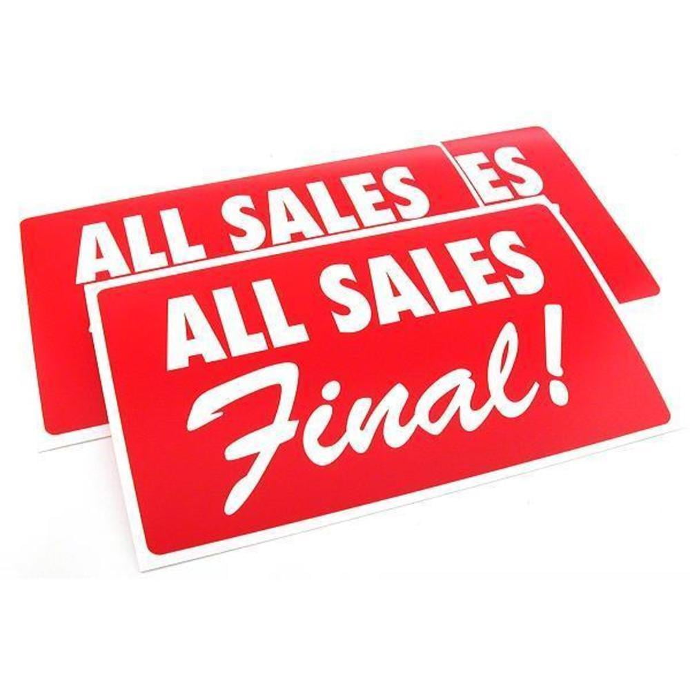3 All Sales Final Display Sign Showcase Window Message - Walmart.com