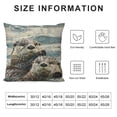 thumbnail image 5 of SHANXI  Throw Pillow Cover Case Animal Sea Otters Playing Water Swim 12x12in, 5 of 5